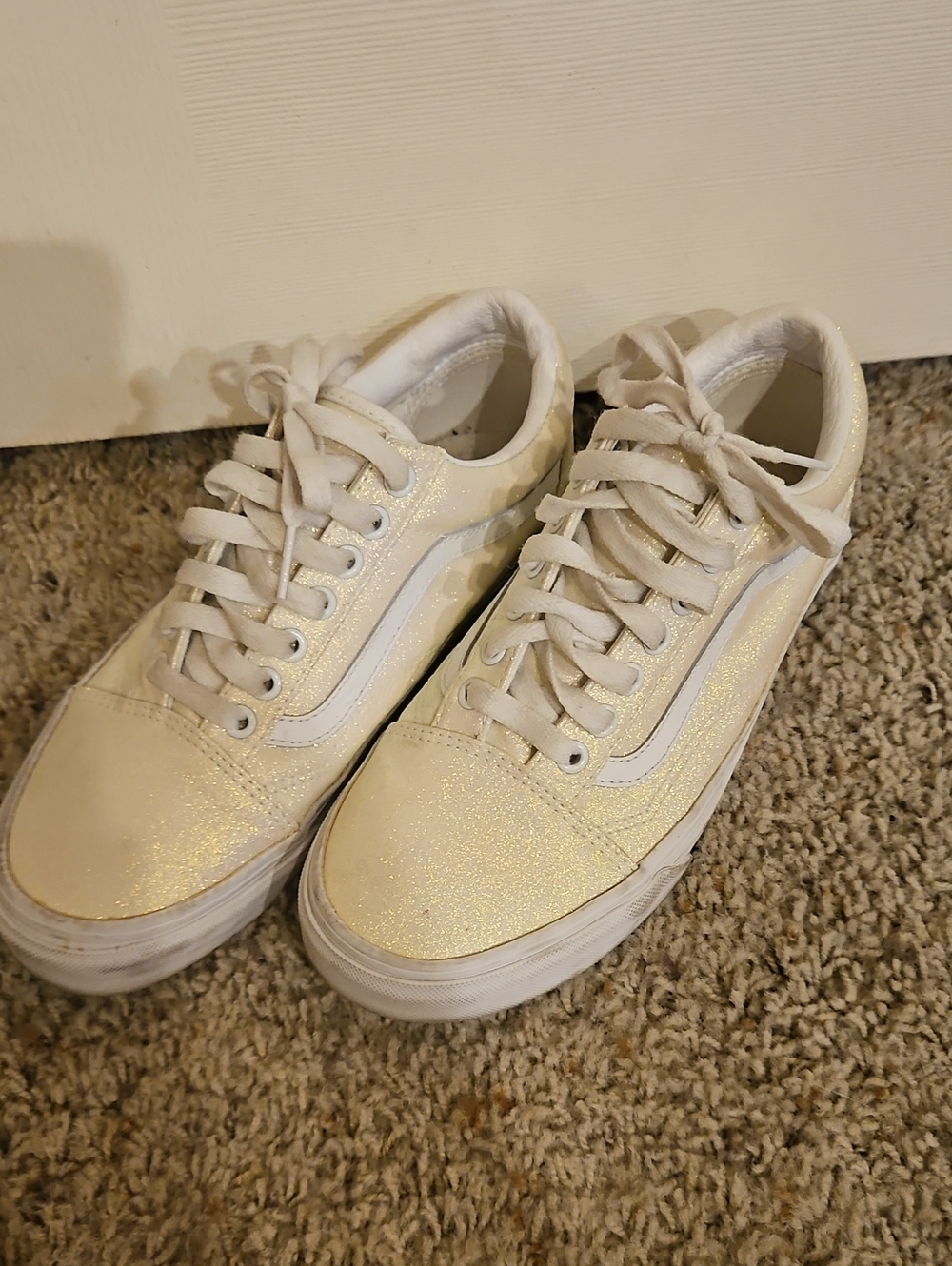 Vans Women's Shimmer Cream Low-Top Sneakers